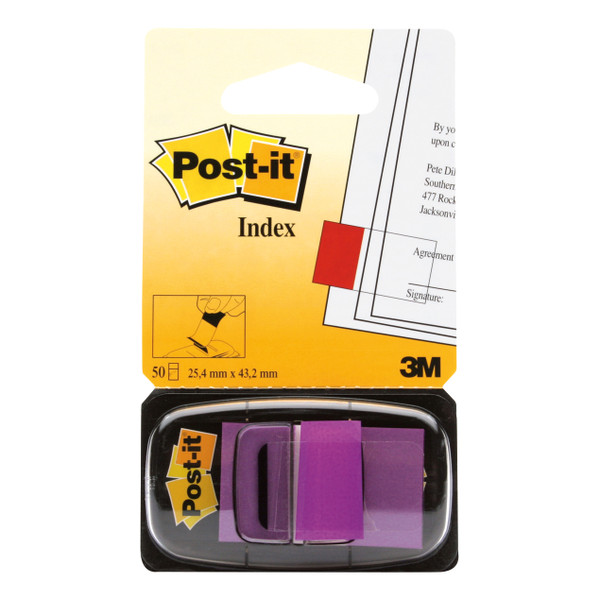 Post-it Index Flags 50 per Pack 25mm Purple Ref 680-8 [Pack 12]