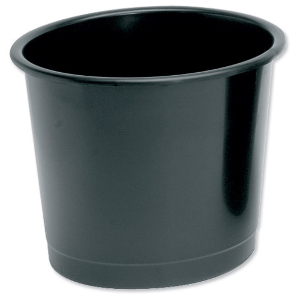 5 Star Office Waste Bin Polypropylene 14 Litre Capacity 304x254mm Black