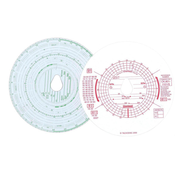 Chartwell Tachograph Discs Kienzle Combined Manual and Automatic Ref CK801/1101GZ [Pack 100]