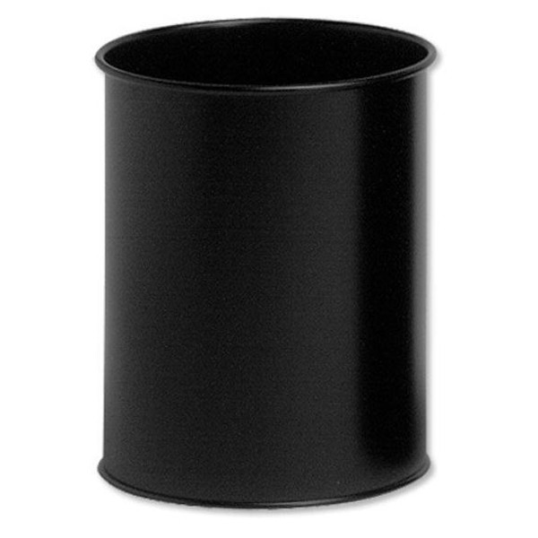 Durable Bin Round Metal 15 Litre Capacity 260x315mm Black Ref 3301/01