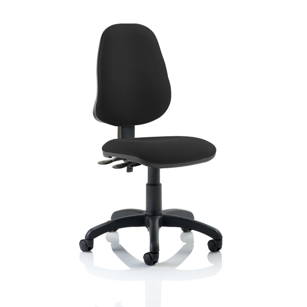 5 Star Office 2 Lever High Back Permanent Contact Operators Chair Black 480x450x490-590mm Ref OP000024