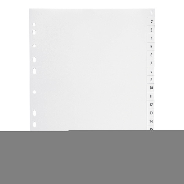 5 Star Office Index 1-20 Polypropylene Multipunched Reinforced Holes 120 Micron A4 White