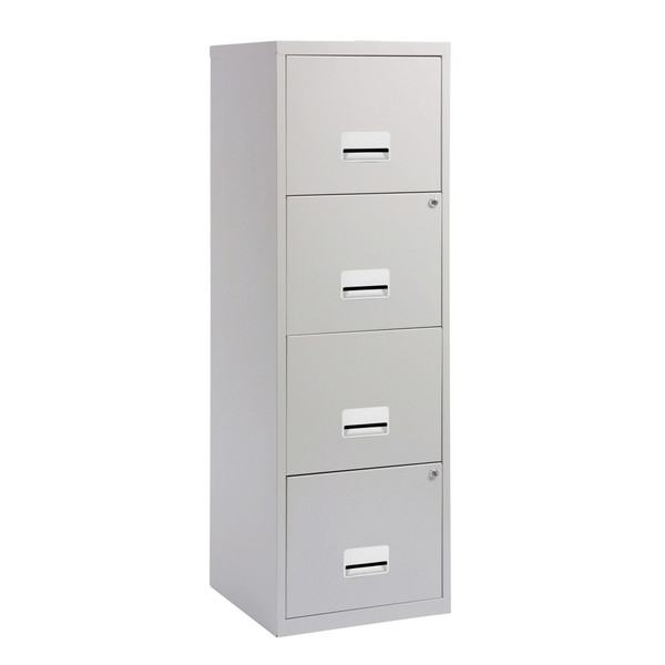 Filing Cabinet Steel 4 Drawer A4 400x400x1250mm Ref 95044