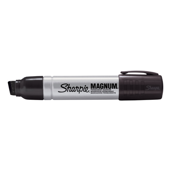 Sharpie Pro Magnum Permanent Marker Large Chisel Tip 14.8mm Line Black Ref S0949850 [Pack 12]