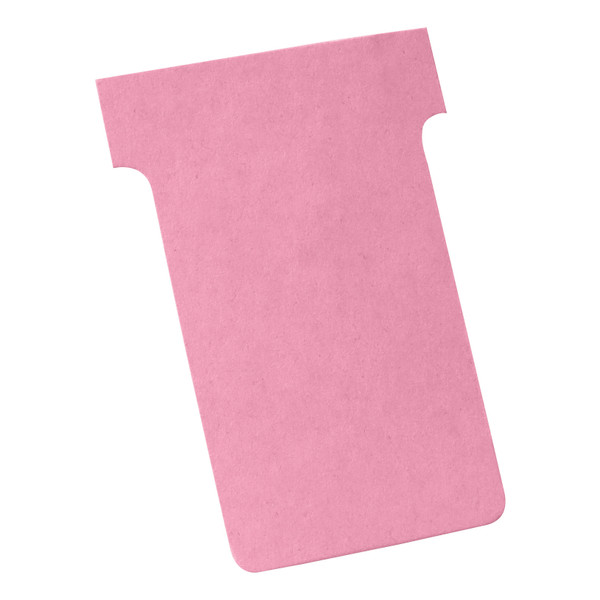 Nobo T-Cards 160gsm Tab Top 15mm W60x Bottom W48.5x Full H85mm Size 2 Pink Ref 2002008 [Pack 100]