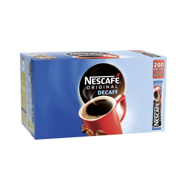 Nescafe Original Instant Coffee Granules Decaffeinated Stick Sachets Ref 12349814 [Pack 200]