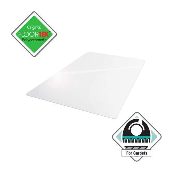 Cleartex Ultimat Chair Mat Polycarbonate Rectangular Carpet Protection 1190x890mm Clear Ref FC118923ER