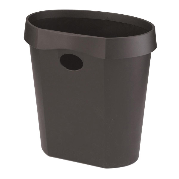 Avery DR500 Waste Bin with Rim Flat Back 18 Litres 350x250x340mm Black Ref DR500BLK