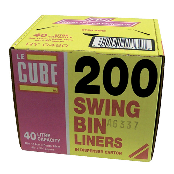 Le Cube Swing Bin Liners in Dispenser Box 46 Litre Capacity 1140x570mm Ref 480 [Pack 200]