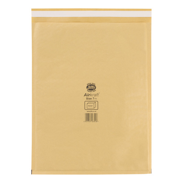 Jiffy Airkraft Bubble Bag Envelopes Size 7 Gold 340x445mm Ref JL-GO-7 [Pack 50]