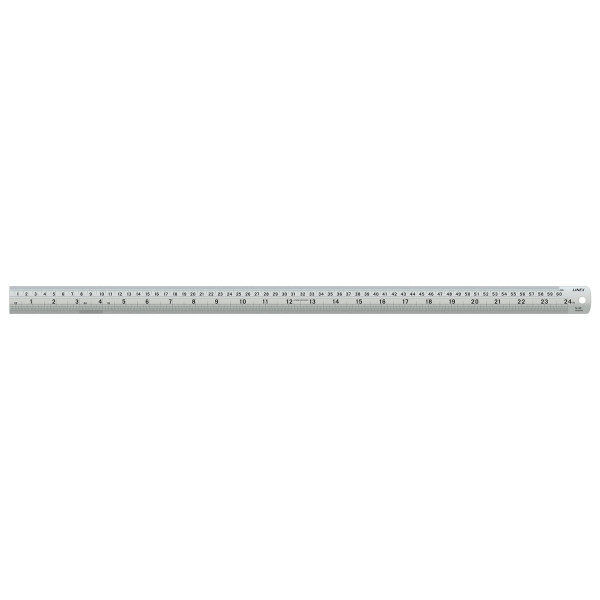 Linex Ruler Stainless Steel Imperial and Metric with Conversion Table 600mm Silver Ref LXESL60
