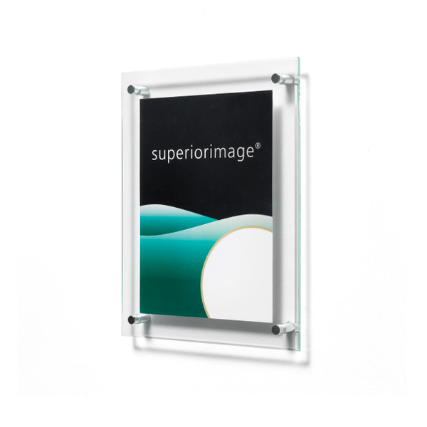 Sign or Menu Display Holder Wall Mounted Bevelled Edge Acrylic 216x279mm