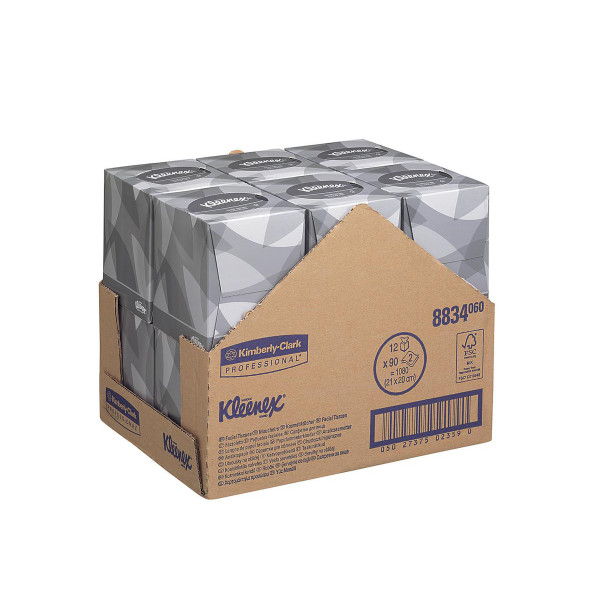 Kleenex Facial Tissues Cube 2 Ply 88 Sheets White Ref 8834/8839 [Pack 12]