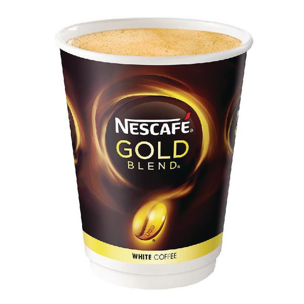 Nescafe & Go Gold Blend White Coffee Foil-sealed Cup for Drinks Machine Ref 12368081 [Pack 8]
