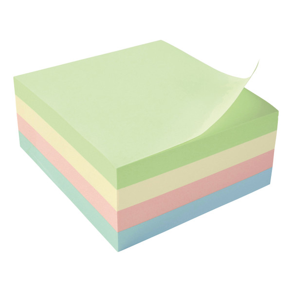 5 Star Office Re-Move Notes Cube Pad of 400 Sheets 76x76mm Pastel Rainbow