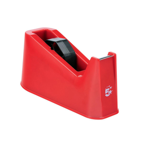 5 Star Office Tape Dispenser Desktop Weighted Non-slip Roll Capacity 25mm Width 75m Length Max Red