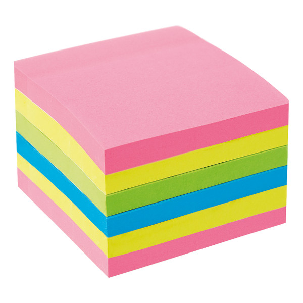 5 Star Office Extra Sticky Re-Move Notes Pad of 90 Sheets 76x76mm 4 Assorted Neon Colours [Pack 6]