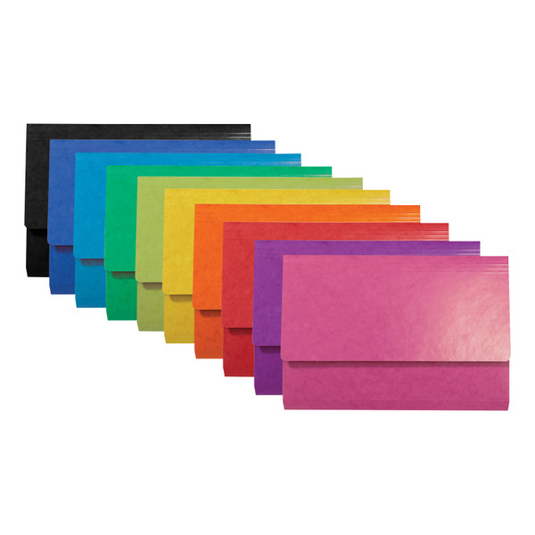 Iderama Document Wallets Assorted Foolscap Ref 6500Z [Pack 25]