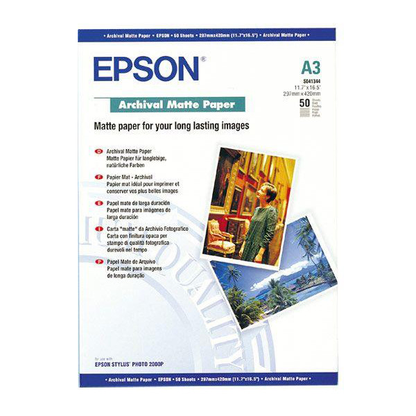 Epson Archival Matte Paper 189gsm A3 Ref C13S041344 [50 Sheets]