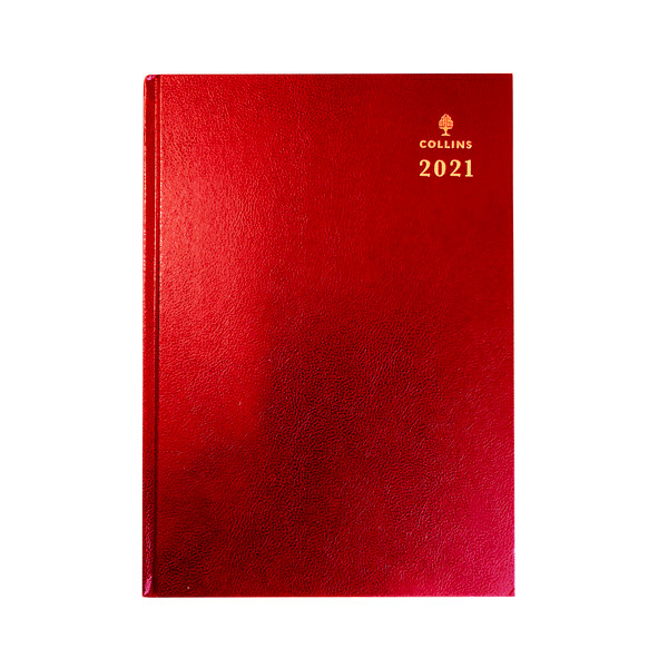 Collins 2021 Royal Desk Diary Day to Page Sewn Binding A5 210x148mm Red Ref 52 Red 2021