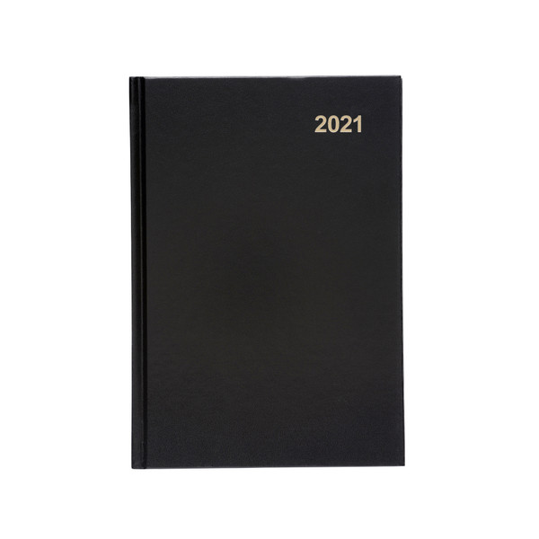 5 Star Office 2021 Diary Week to View Casebound and Sewn Vinyl Coated Board A5 210x148mm Black