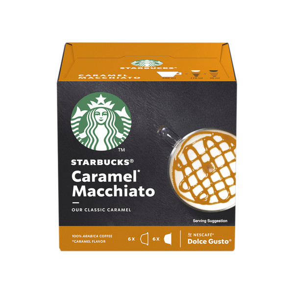 STARBUCKS Caramel Macchiato Capsules for Dolce Gusto Machine 12397694 Pack 36 (3x12 Capsule=18 Drinks)