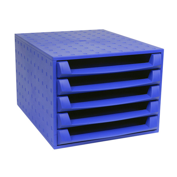 Exacompta Forever 5 Drawer Set Desktop Recycled Plastic W284xD387xH218mm Blue Ref 221101D