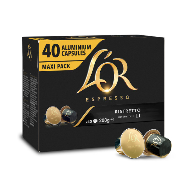 Lor Espresso Ristretto Capsules for Lucente PRO Coffee Machine Ref 4028490 [Pack 40]