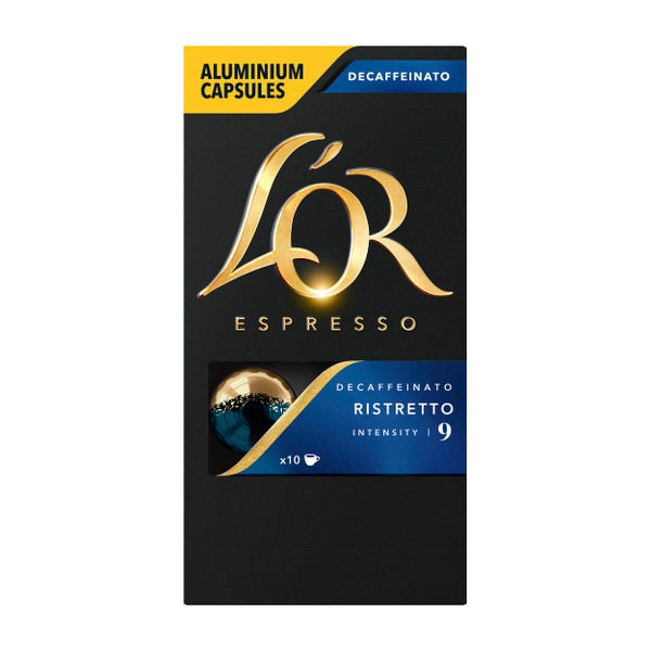 Lor Espresso Ristretto Decaffeinated Capsules for Lucente PRO Coffee Machine Ref 4028615 [Pack 10]