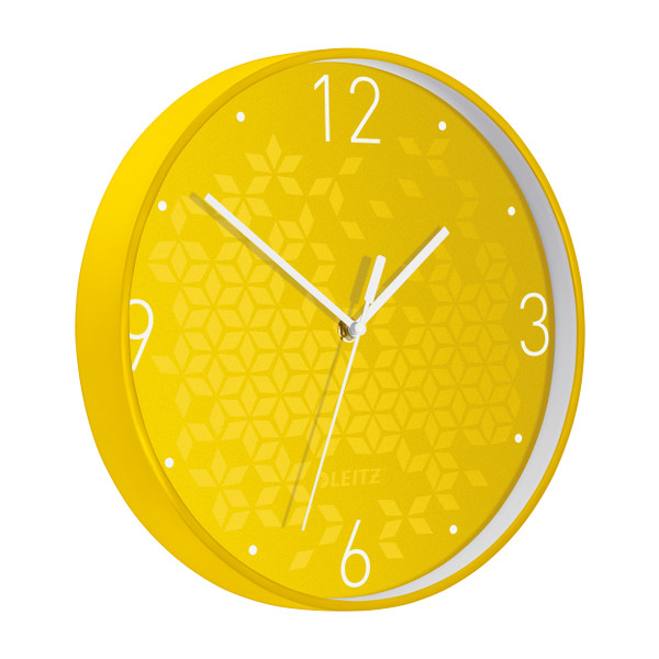 Leitz WOW Wall Clock 290x290x43mm Yellow Ref 90150016