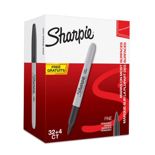 Sharpie Permanent Markers Fine Point Black Ref 2025040 [Pack 36]