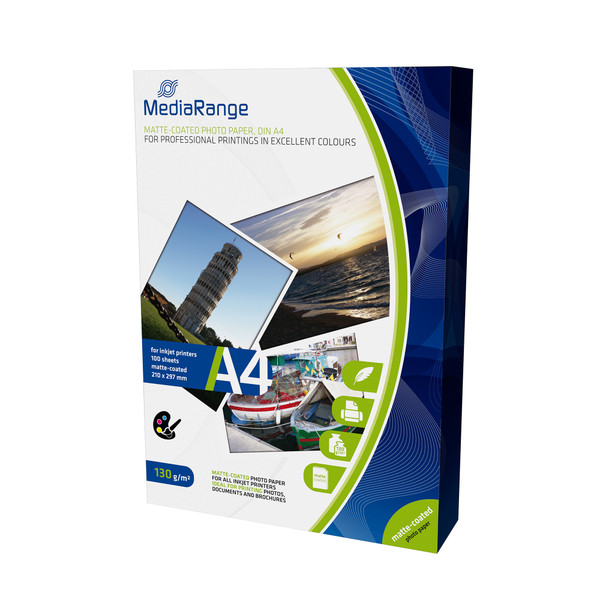 MediaRange InkJet Photo Paper A4 Matt 130gsm Ref MRINK101 [100 Sheets]