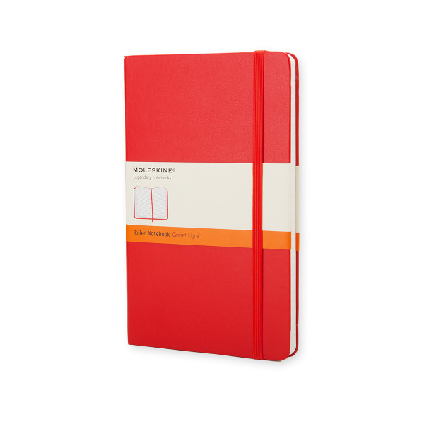 Moleskine Large Ruled Hardcover 240Pg 130x210mm Scarlet Red Ref QP060R