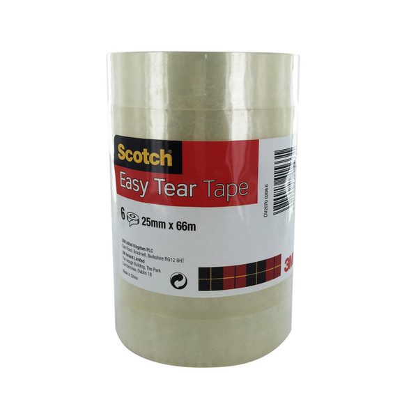 Scotch 508 Clear Tape 25mmx66m Clear Ref 7000088871 [Pack 6]