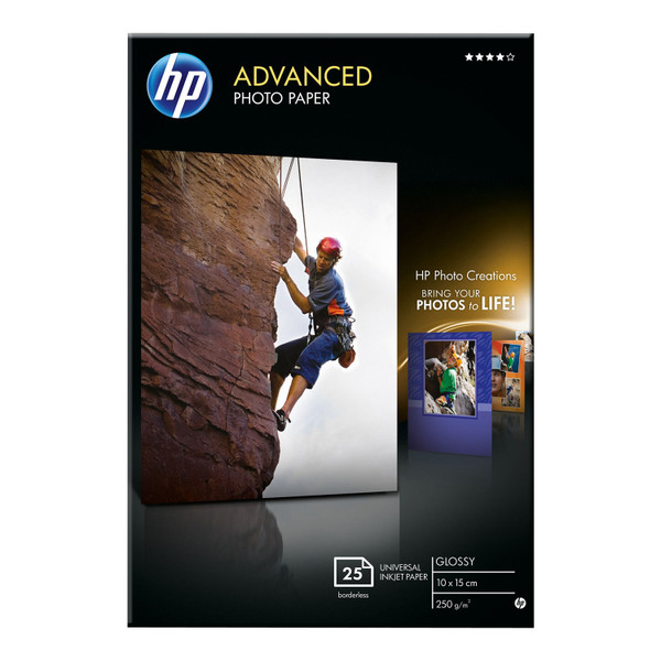Hewlett Packard Advanced Glossy Photo Paper 10x15cm 250gsm Ref Q8691A [25 Sheets]