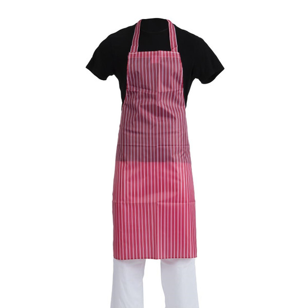 Whites Waterproof Bib Apron Red And White Stripe