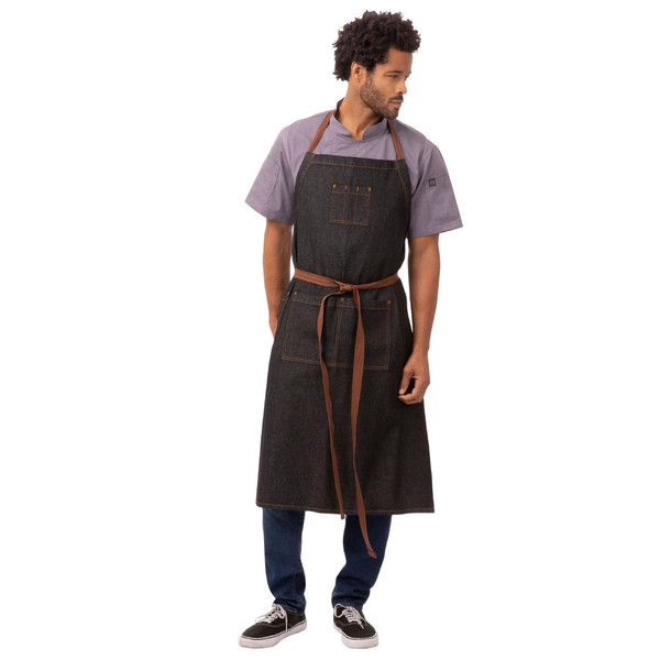 Chef Works Urban Memphis Wide Bib Apron Black