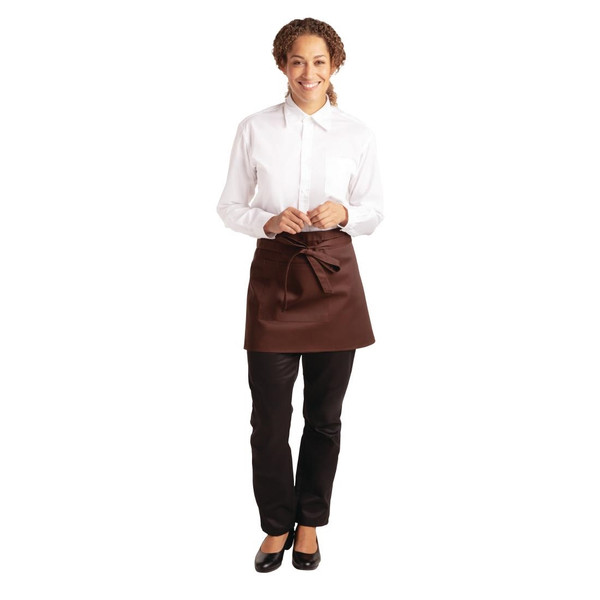 Whites Short Bistro Apron Chocolate