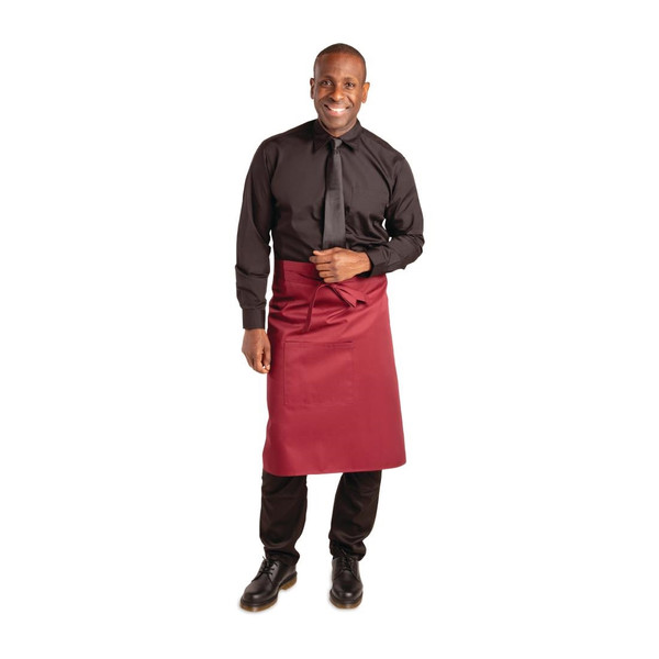 Whites Regular Bistro Apron Burgundy