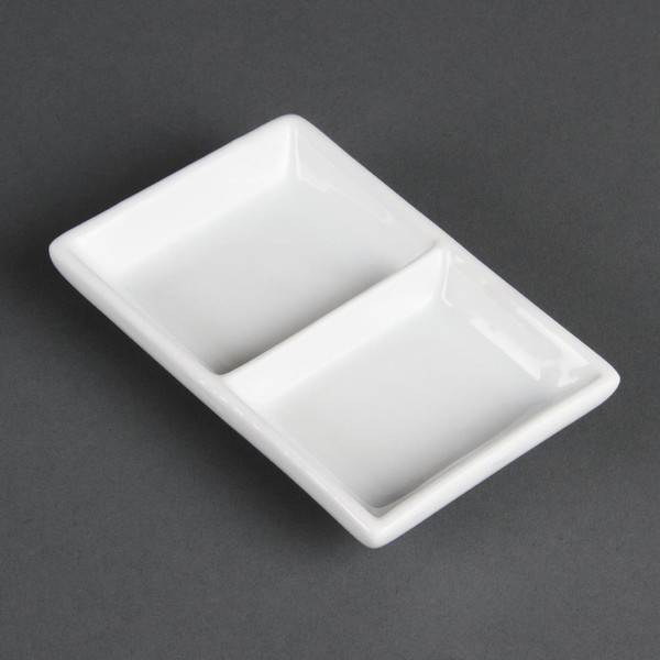 Olympia Whiteware 2 Section Dishes (Pack of 12)