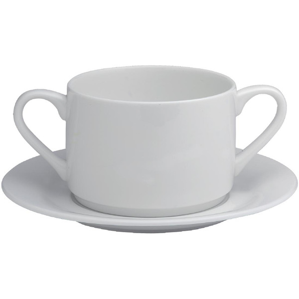 Elia Glacier Fine China Soup Cup Saucers 175mm (Pack of 6)