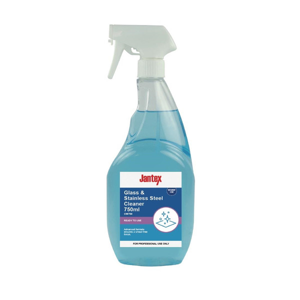 Jantex Glass and Stainless Steel Cleaner Ready To Use 750ml (Six Pack)