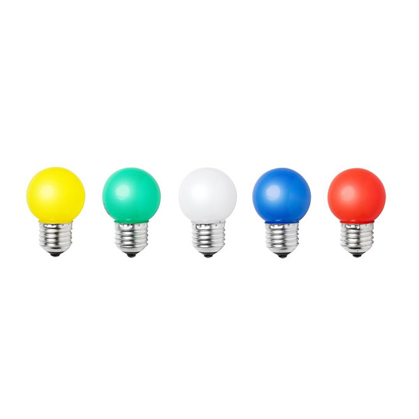 Status LED Coloured Bulbs 0.5W Edison Screw (Pack of 5)