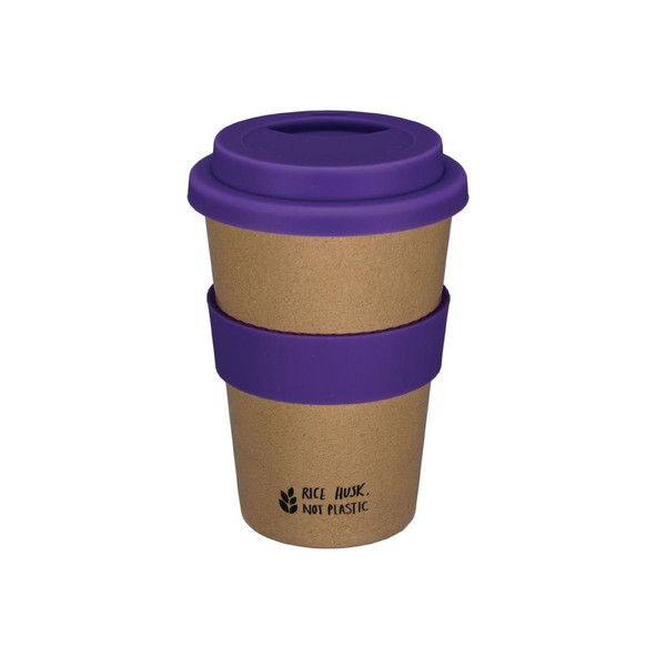 Huskup Rice Husk Compostable Reusable Coffee Cup Ultra Violet 14oz