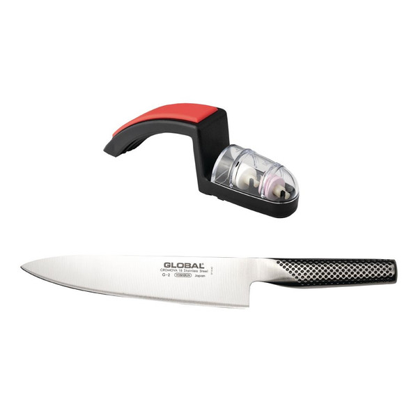 Global Classic Chefs Knife 20cm With Knife Sharpener