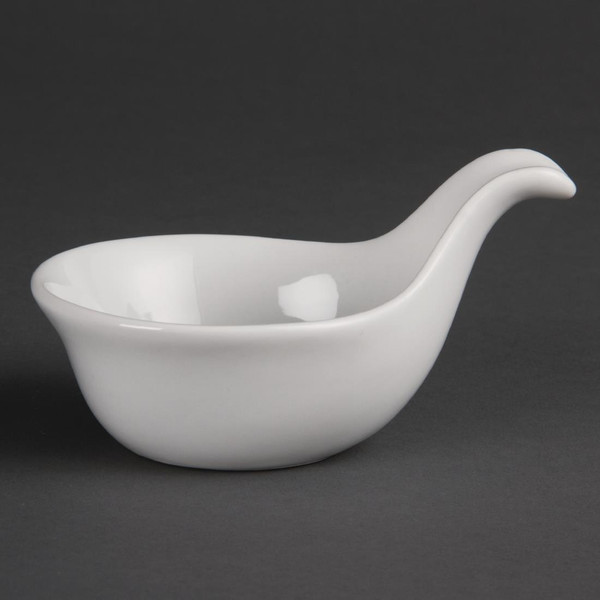 Olympia Miniature Spoon Shape Dipping Bowls 83x 62mm (Pack of 12)