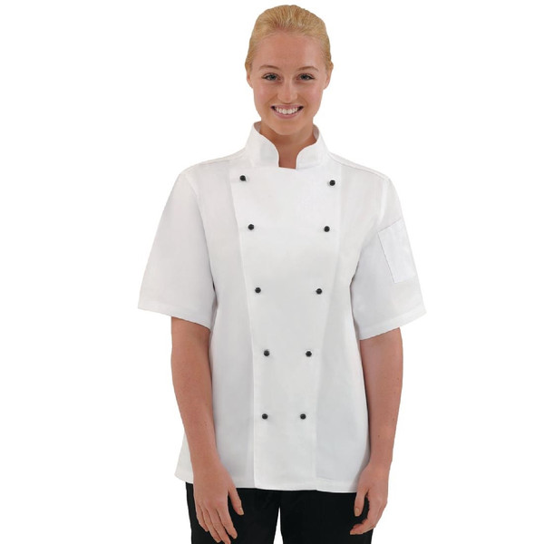 Whites Chicago Unisex Chefs Jacket Short Sleeve White M