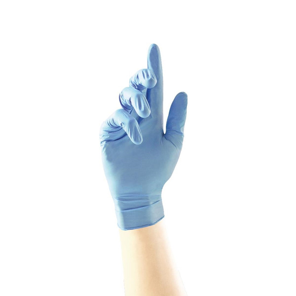 Fortified Powder-Free Anti-Bacterial Nitrile Gloves Blue Medium (Pack of 100)