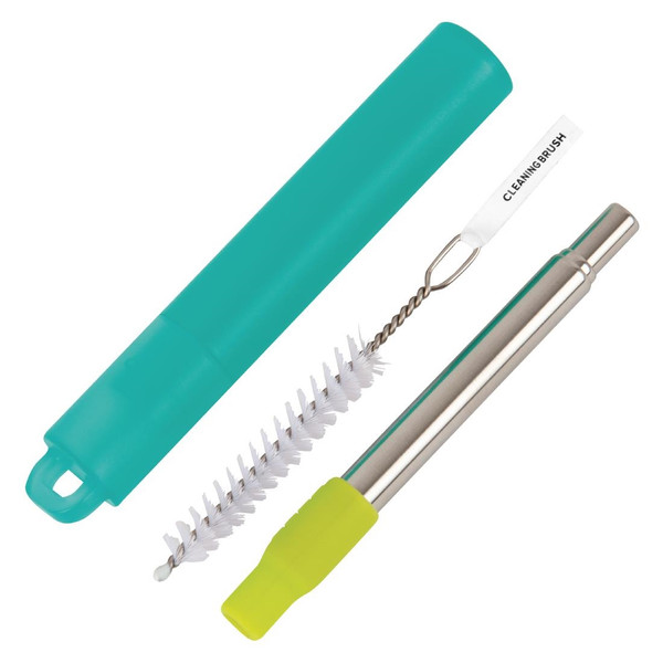 Zoku Reusable Stainless Steel Pocket Straw Teal