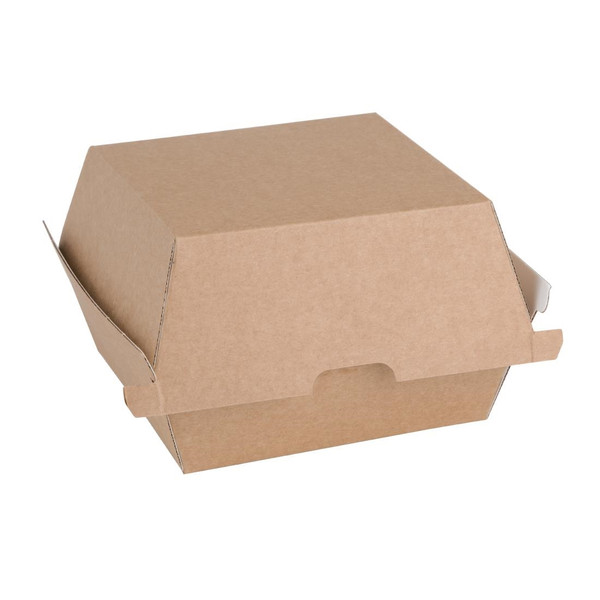 Fiesta Compostable Kraft Burger Boxes Small 105mm (Pack of 200)